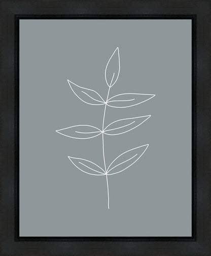 Minimalist Leaves Blue Gallery Wrap