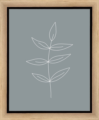 Minimalist Leaves Blue Gallery Wrap