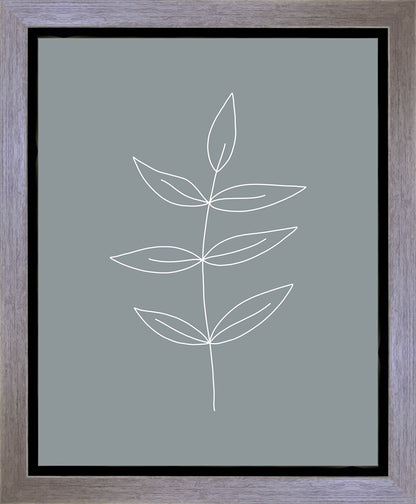 Minimalist Leaves Blue Gallery Wrap