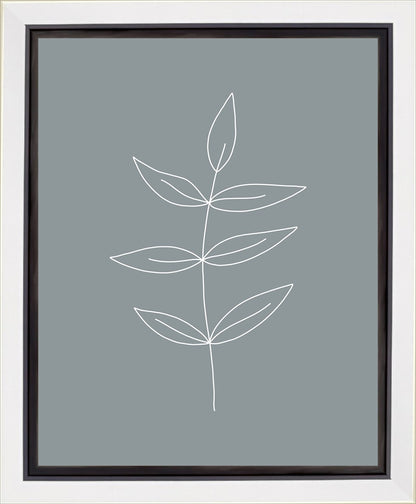 Minimalist Leaves Blue Gallery Wrap