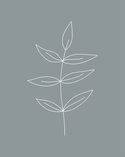 Minimalist Leaves Blue