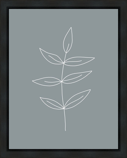 Minimalist Leaves Blue Gallery Wrap