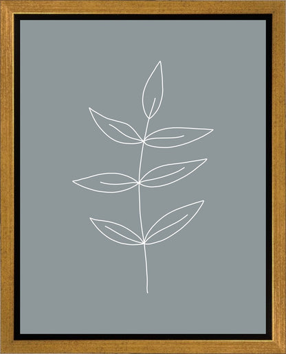 Minimalist Leaves Blue Gallery Wrap