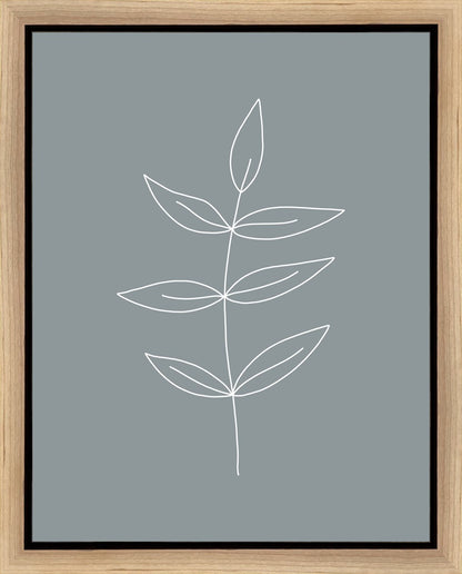 Minimalist Leaves Blue Gallery Wrap
