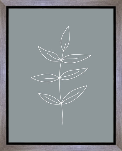 Minimalist Leaves Blue Gallery Wrap