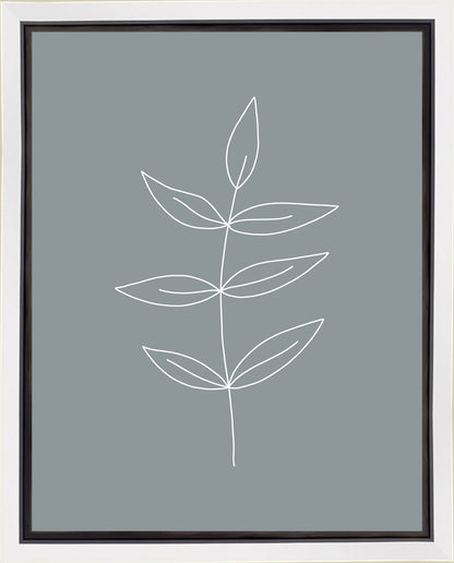 Minimalist Leaves Blue Gallery Wrap