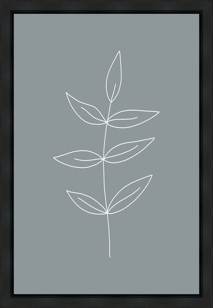 Minimalist Leaves Blue Gallery Wrap