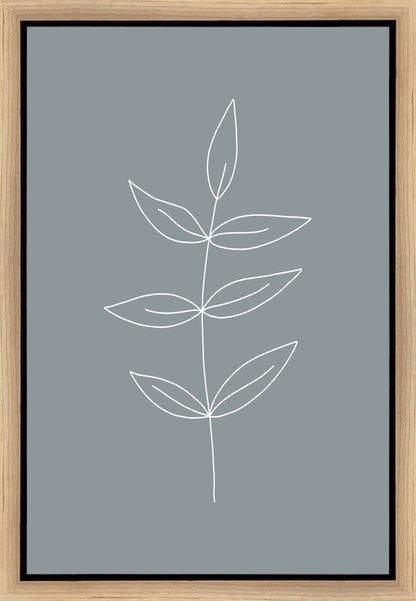 Minimalist Leaves Blue Gallery Wrap