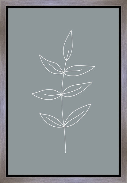 Minimalist Leaves Blue Gallery Wrap