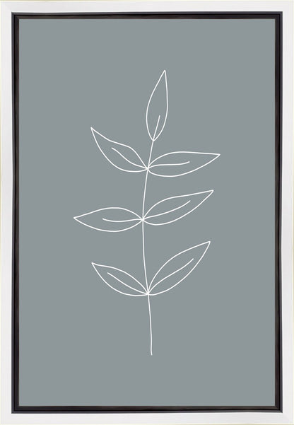 Minimalist Leaves Blue Gallery Wrap