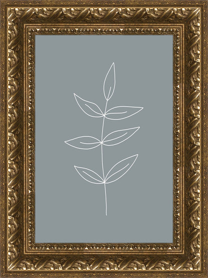 Minimalist Leaves Blue