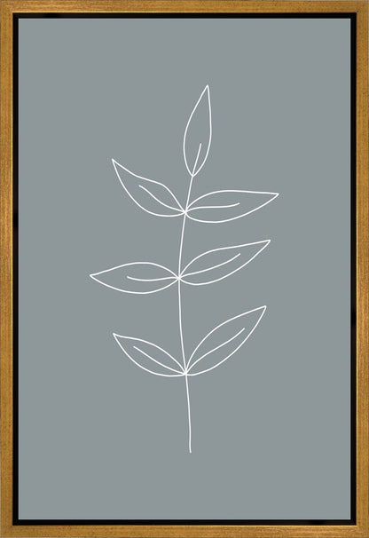 Minimalist Leaves Blue Gallery Wrap