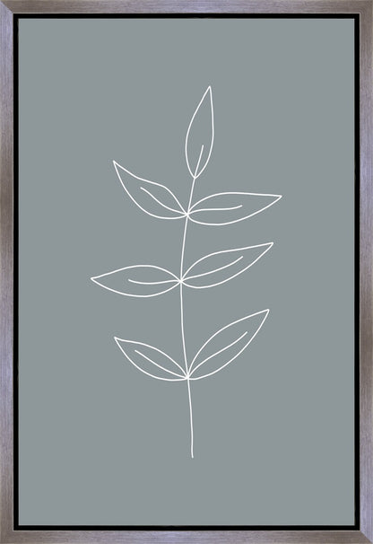 Minimalist Leaves Blue Gallery Wrap