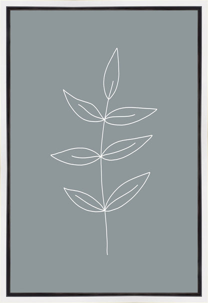 Minimalist Leaves Blue Gallery Wrap