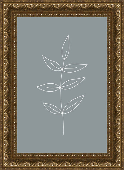 Minimalist Leaves Blue