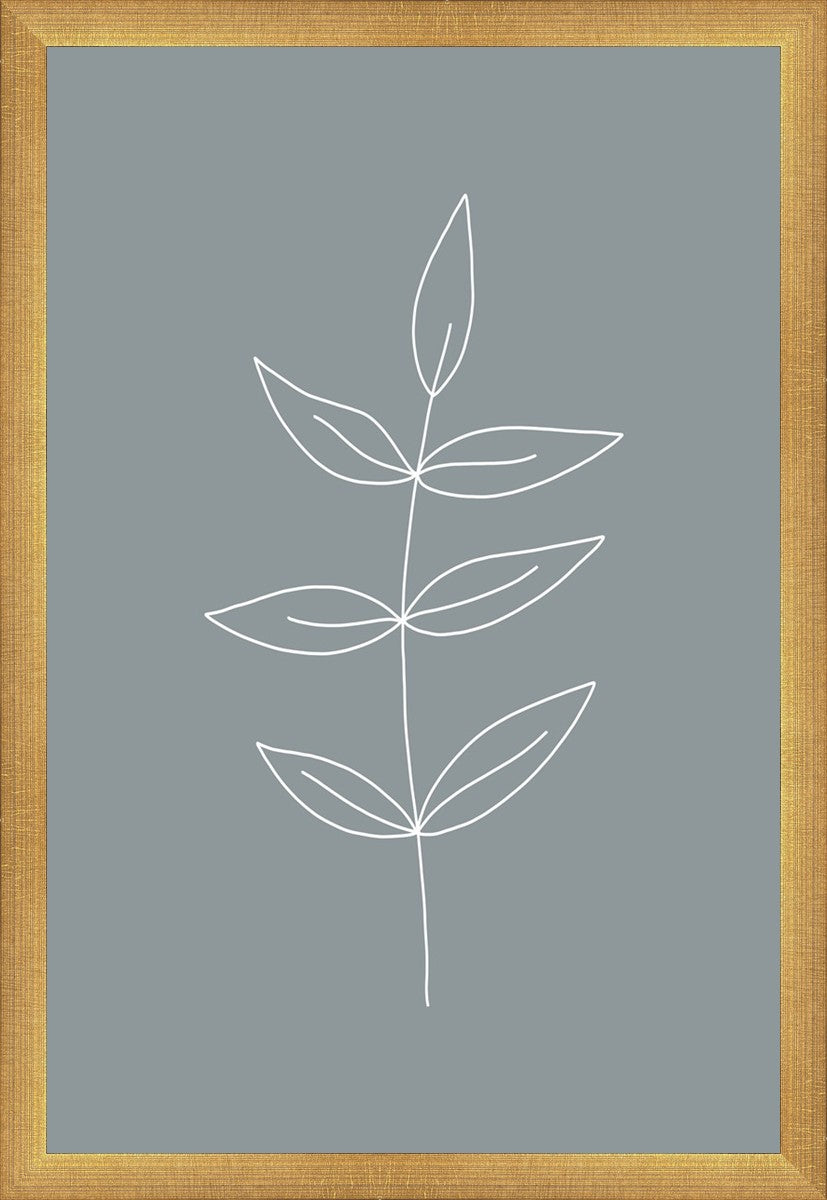 Minimalist Leaves Blue