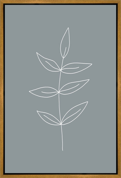 Minimalist Leaves Blue Gallery Wrap