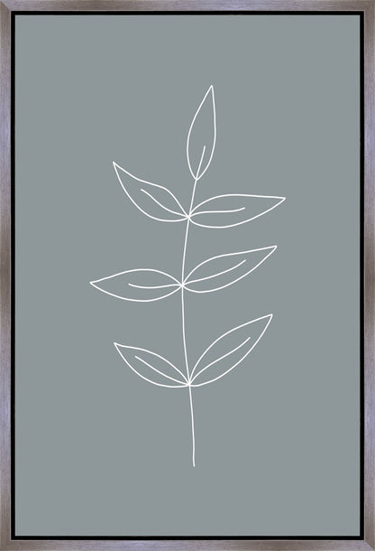 Minimalist Leaves Blue Gallery Wrap