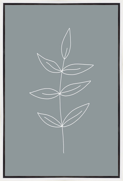 Minimalist Leaves Blue Gallery Wrap