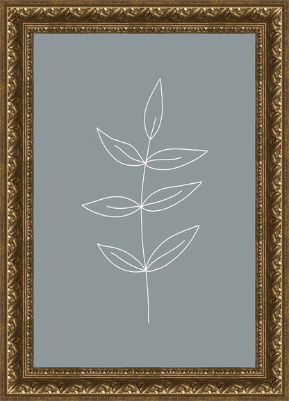 Minimalist Leaves Blue