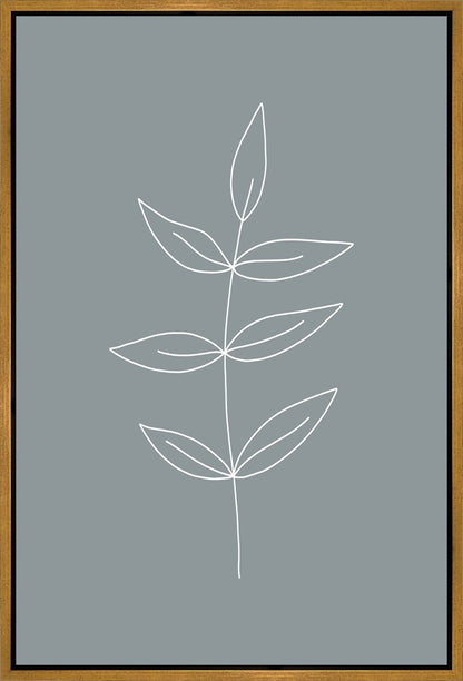 Minimalist Leaves Blue Gallery Wrap