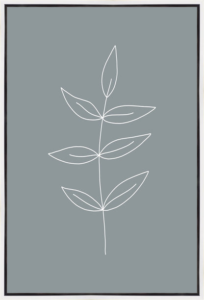 Minimalist Leaves Blue Gallery Wrap