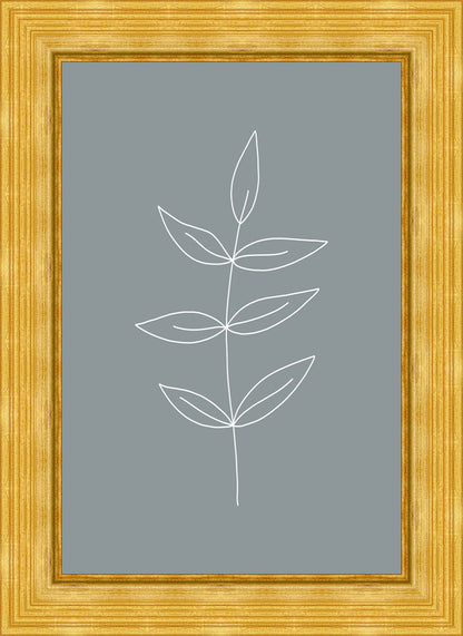 Minimalist Leaves Blue