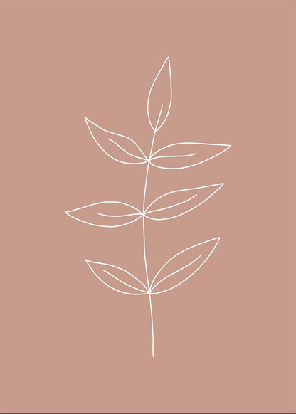 Minimalist Leaves Pink