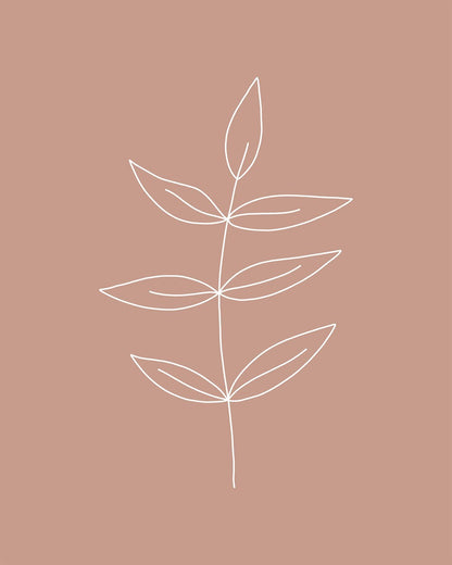 Minimalist Leaves Pink Gallery Wrap