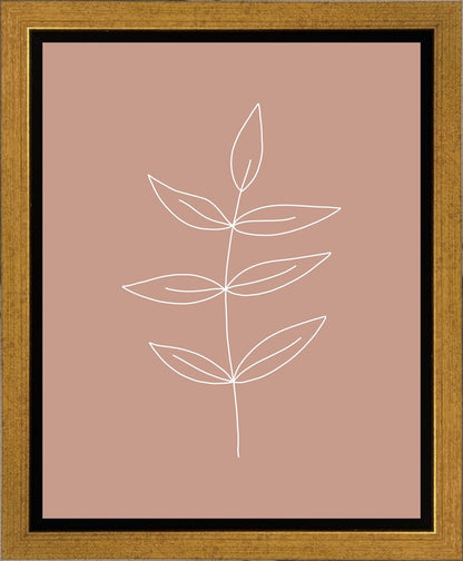 Minimalist Leaves Pink Gallery Wrap