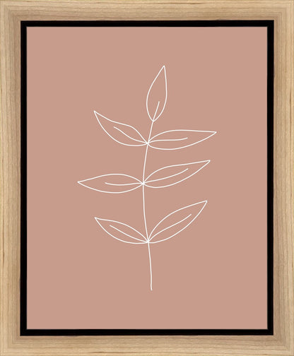 Minimalist Leaves Pink Gallery Wrap