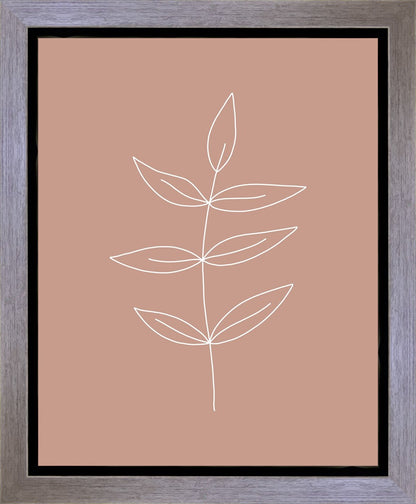 Minimalist Leaves Pink Gallery Wrap