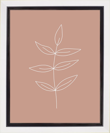 Minimalist Leaves Pink Gallery Wrap