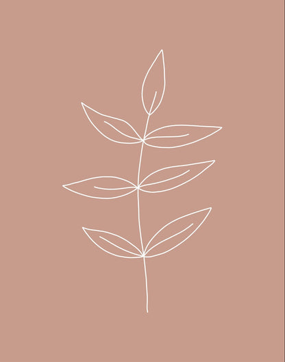 Minimalist Leaves Pink Gallery Wrap