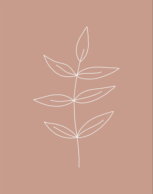 Minimalist Leaves Pink Gallery Wrap
