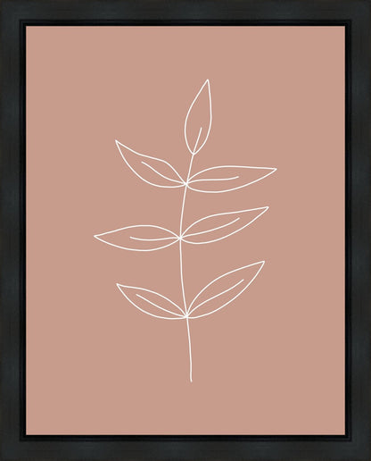Minimalist Leaves Pink Gallery Wrap