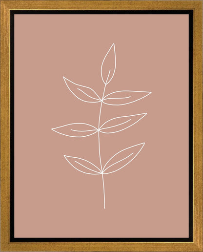 Minimalist Leaves Pink Gallery Wrap