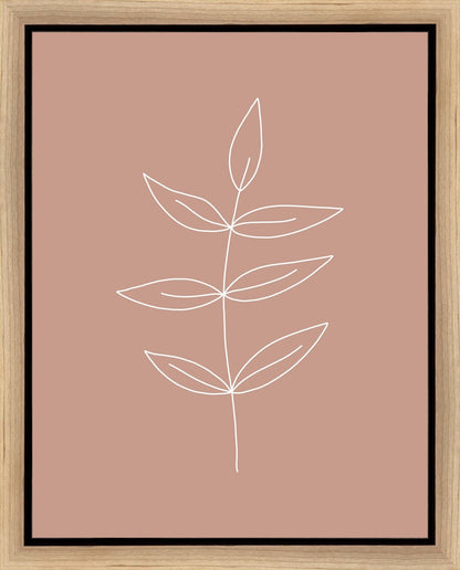 Minimalist Leaves Pink Gallery Wrap