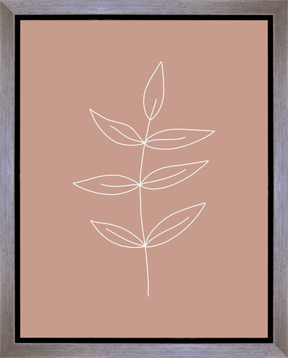 Minimalist Leaves Pink Gallery Wrap