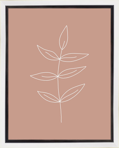 Minimalist Leaves Pink Gallery Wrap