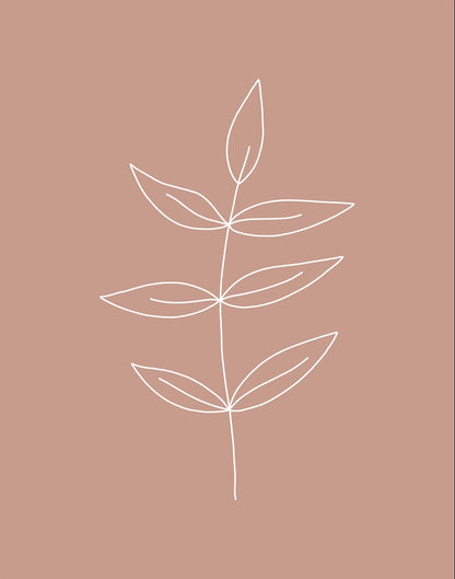 Minimalist Leaves Pink