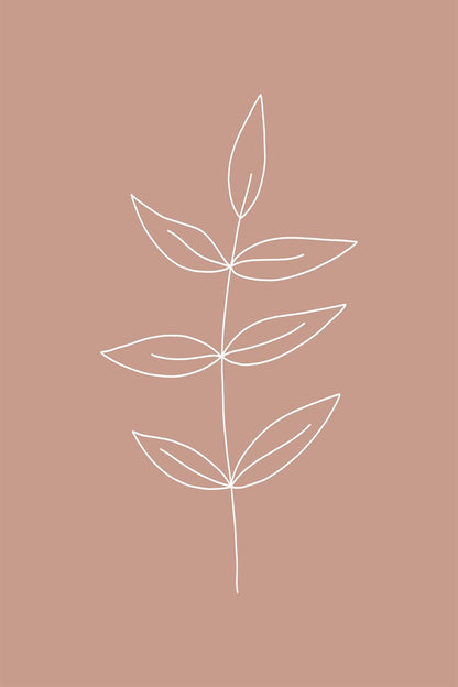 Minimalist Leaves Pink Gallery Wrap