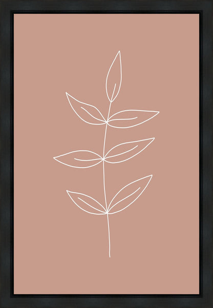 Minimalist Leaves Pink Gallery Wrap