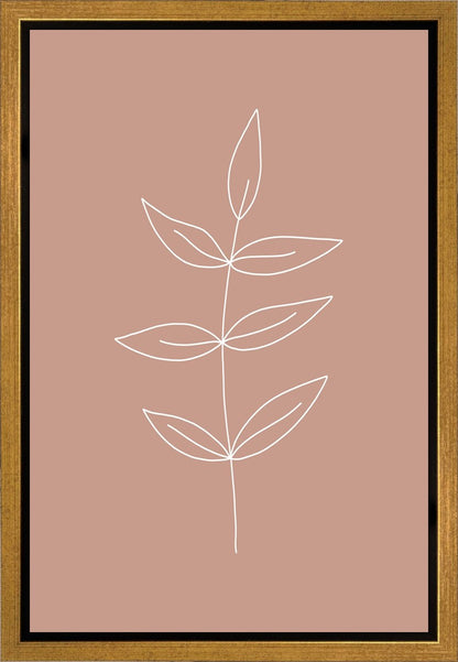 Minimalist Leaves Pink Gallery Wrap