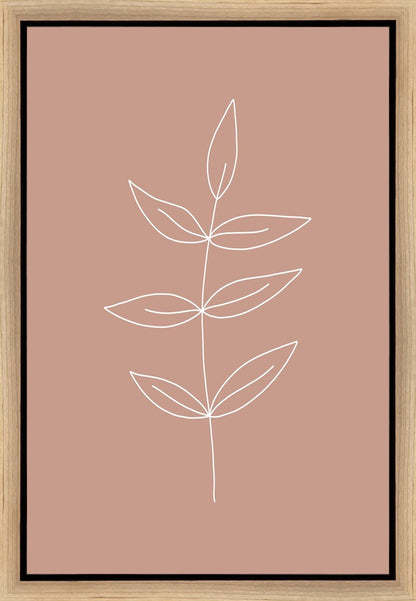 Minimalist Leaves Pink Gallery Wrap