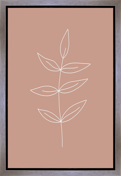 Minimalist Leaves Pink Gallery Wrap