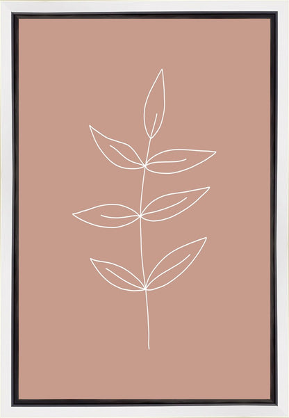 Minimalist Leaves Pink Gallery Wrap