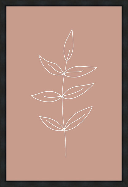 Minimalist Leaves Pink Gallery Wrap