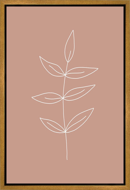 Minimalist Leaves Pink Gallery Wrap