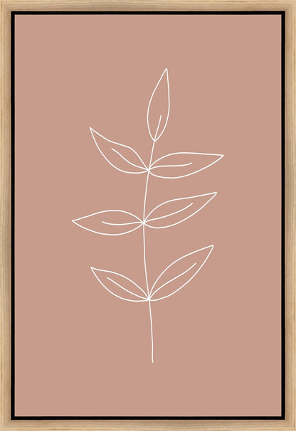 Minimalist Leaves Pink Gallery Wrap